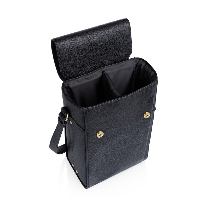 Custom Barossa Two Bottle Leatherette Wine Tote with logo - 4