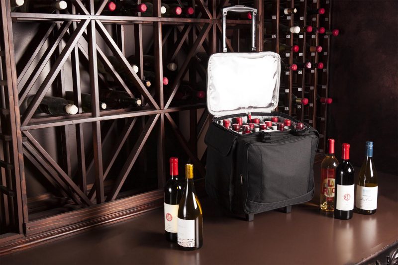 Custom Bodega Insulated 12-Bottle Wine Tote Cooler w/Removable Dividers & Wheeled Trolley with logo - 2