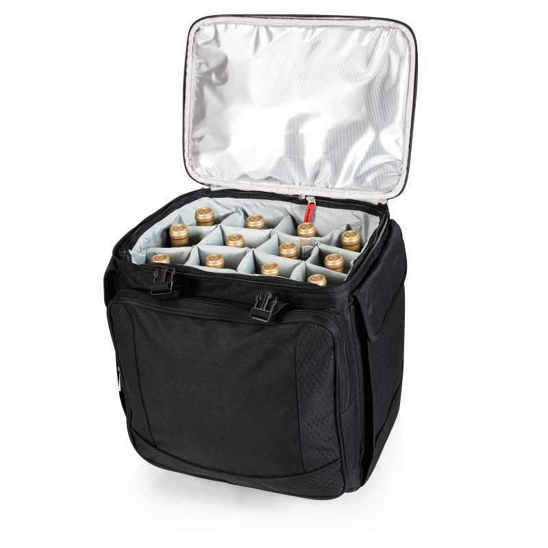 Custom Bodega Insulated 12-Bottle Wine Tote Cooler w/Removable Dividers & Wheeled Trolley with logo - 5