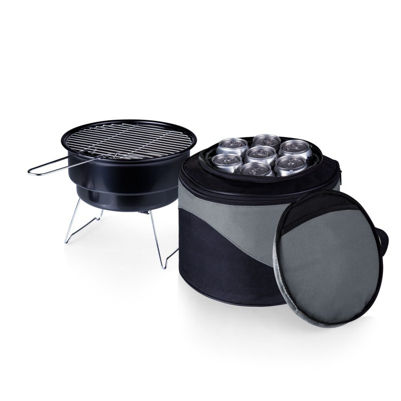 Custom Caliente Portable Charcoal BBQ Grill w/Cooler Tote Bag with logo - 1