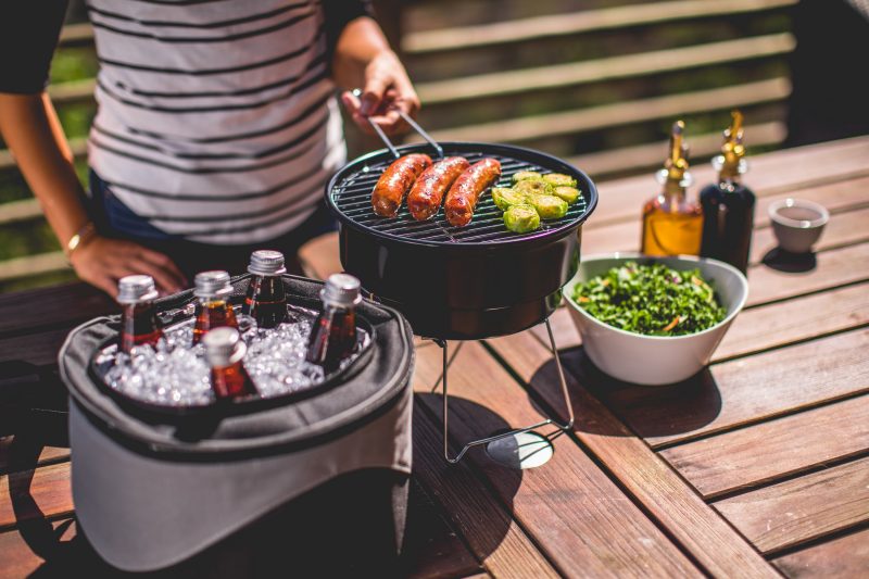 Custom Caliente Portable Charcoal BBQ Grill w/Cooler Tote Bag with logo - 3