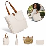 Custom Canvas Pickleball Tote Bag with Paddle Pocket with logo - 1