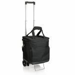 Custom Cellar 6-Bottle Insulated Wine Tote w/Removable Divider & Trolley with logo