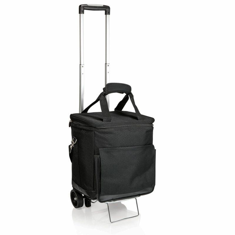 Custom Cellar 6-Bottle Insulated Wine Tote w/Removable Divider & Trolley with logo