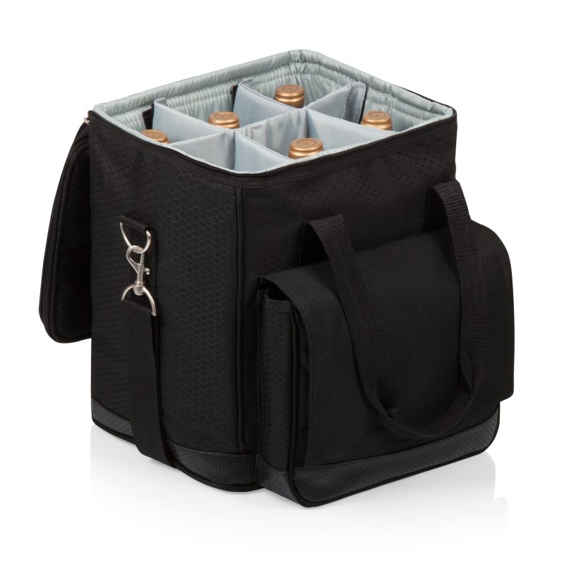 Custom Cellar Insulated Wine Tote Cooler w/Removable Divider with logo - 6