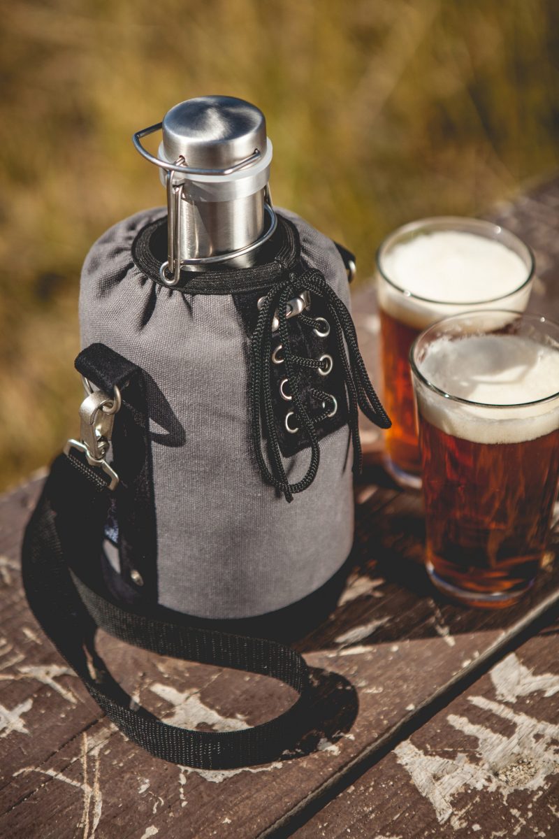 Custom Growler Tote w/64 Oz. Stainless Steel Growler with logo - 4
