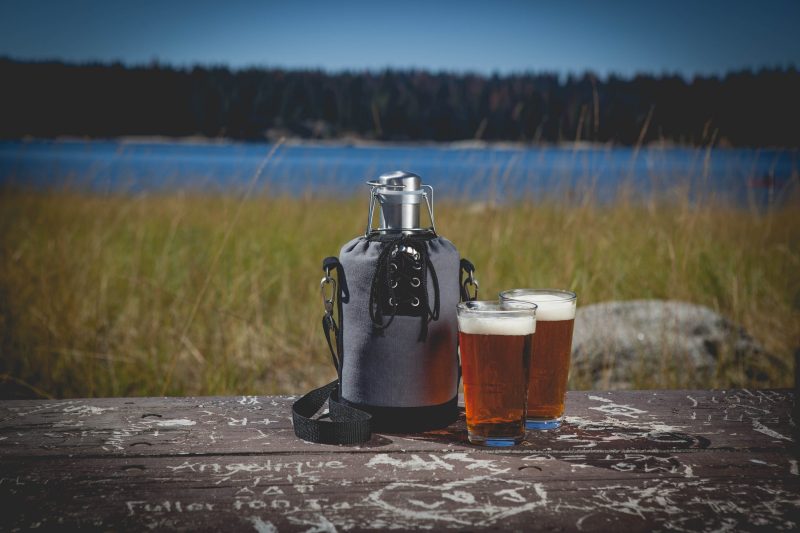 Custom Growler Tote w/64 Oz. Stainless Steel Growler with logo - 5