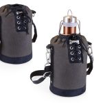 Custom Growler Tote w/64 Oz. Stainless Steel Rose Gold Growler with logo - 2