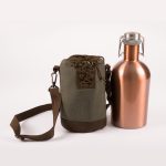 Custom Growler Tote w/64 Oz. Stainless Steel Rose Gold Growler with logo - 5
