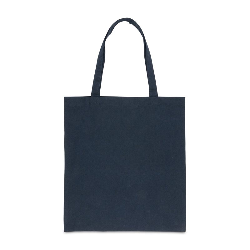 Custom Impact AWARE Recycled Cotton Tote w/Bottom 145g - Blue with logo - 2