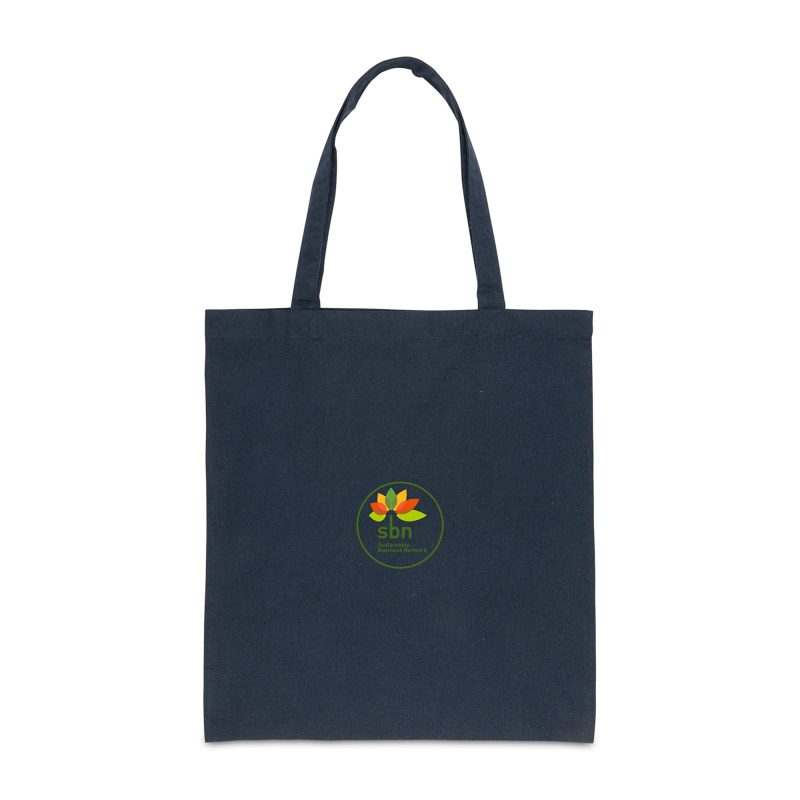 Custom Impact AWARE Recycled Cotton Tote w/Bottom 145g - Blue with logo