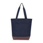 Custom Ivy Recycled Cotton Tote - AWARE - Navy with logo - 1