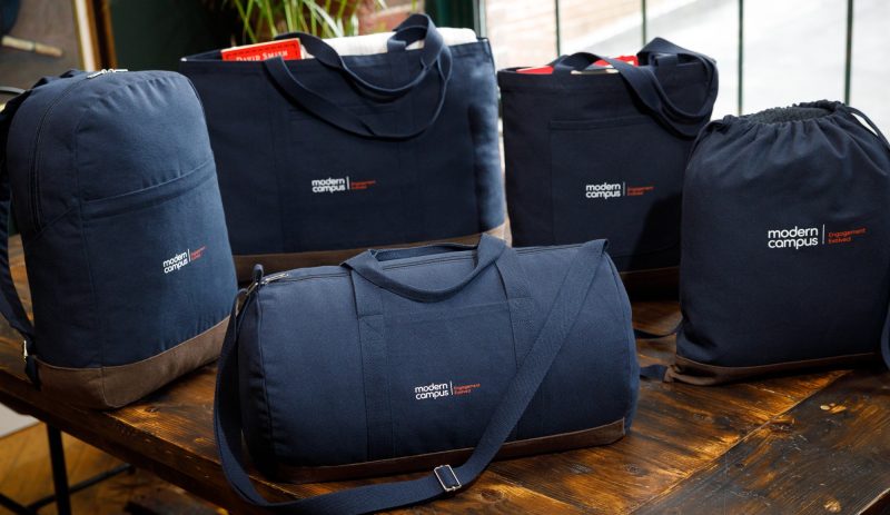 Custom Ivy Recycled Cotton Tote - AWARE - Navy with logo - 5