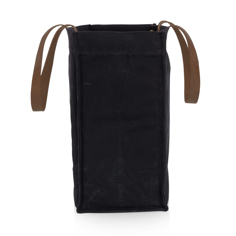 Custom Market Waxed Canvas Tote with Leatherette Handles with logo - 7