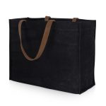 Custom Market Waxed Canvas Tote with Leatherette Handles with logo - 8