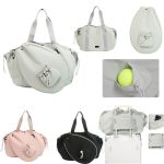 Custom Multiple Compartments Nylon tennis racquet tote bag with trolley sleeve for sport carry Pickleball B with logo - 2