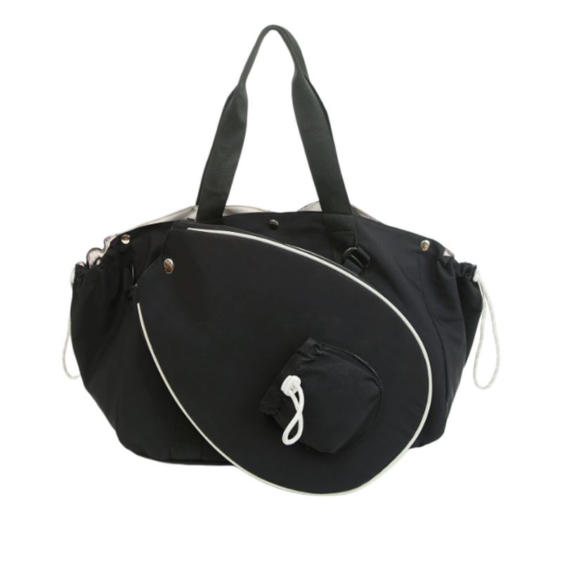Custom Multiple Compartments Nylon tennis racquet tote bag with trolley sleeve for sport carry Pickleball B with logo - 3