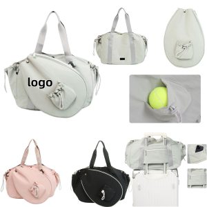 Custom Multiple Compartments Nylon tennis racquet tote bag with trolley sleeve for sport carry Pickleball B with logo
