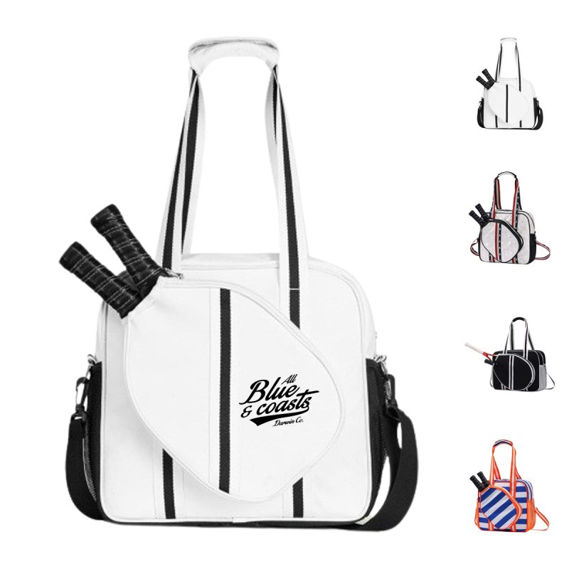 Custom Neoprene Pickleball Tote Bag with Zippered Shoulder Strap with logo