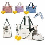 Custom Nylon Pickleball Tote Bag with Shoe Compartment with logo