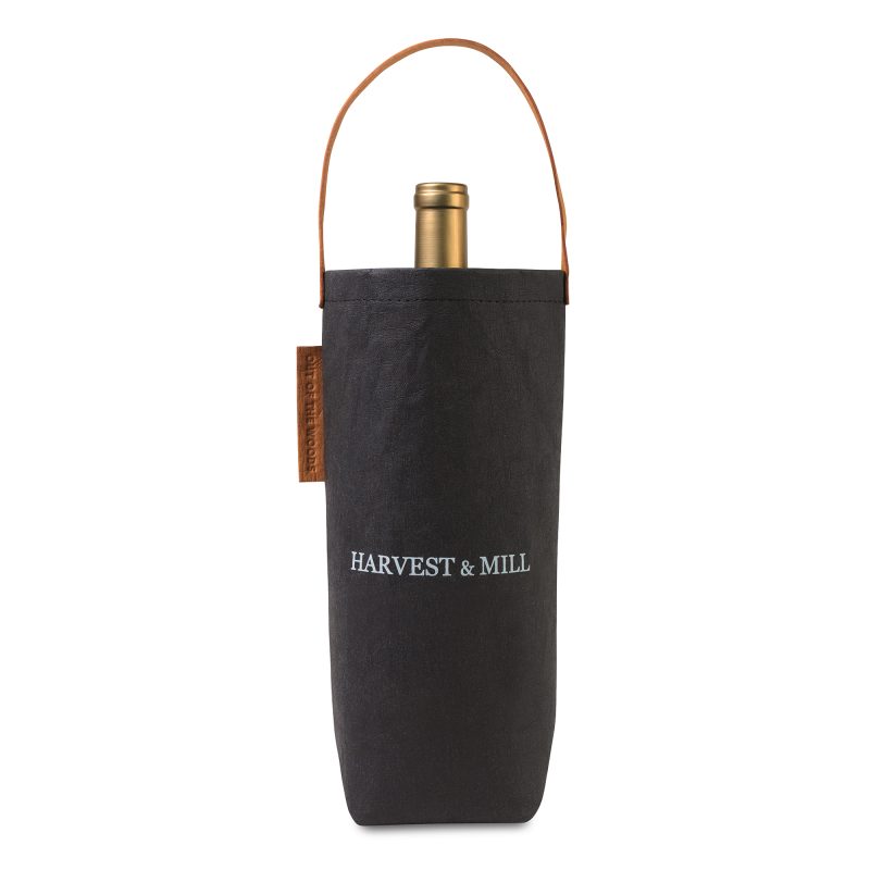 Custom Out of the Woods Connoisseur Wine Tote - Ebony with logo
