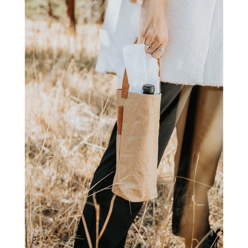 Custom Out of the Woods Connoisseur Wine Tote - Sahara with logo - 7