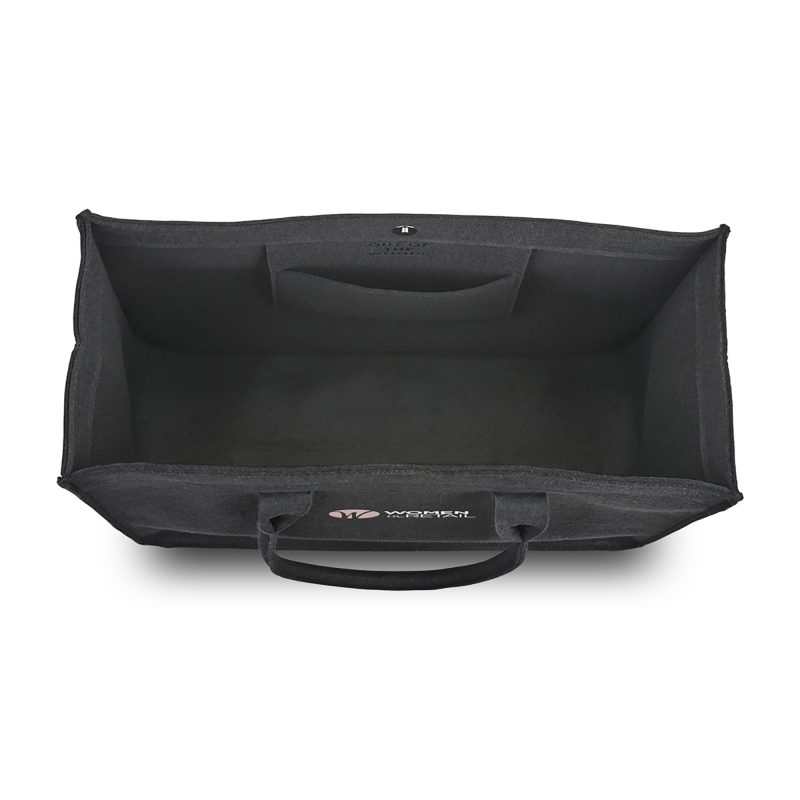 Custom Out of the Woods Felt Shopper Tote - Black with logo - 3