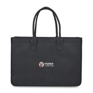 Custom Out of the Woods Felt Shopper Tote - Black with logo
