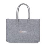 Custom Out of the Woods Felt Shopper Tote - Light Grey with logo