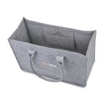 Custom Out of the Woods Felt Shopper Tote - Light Grey with logo - 2