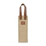 Custom Out of the Woods Jute Wine Tote - Natural with logo - 1