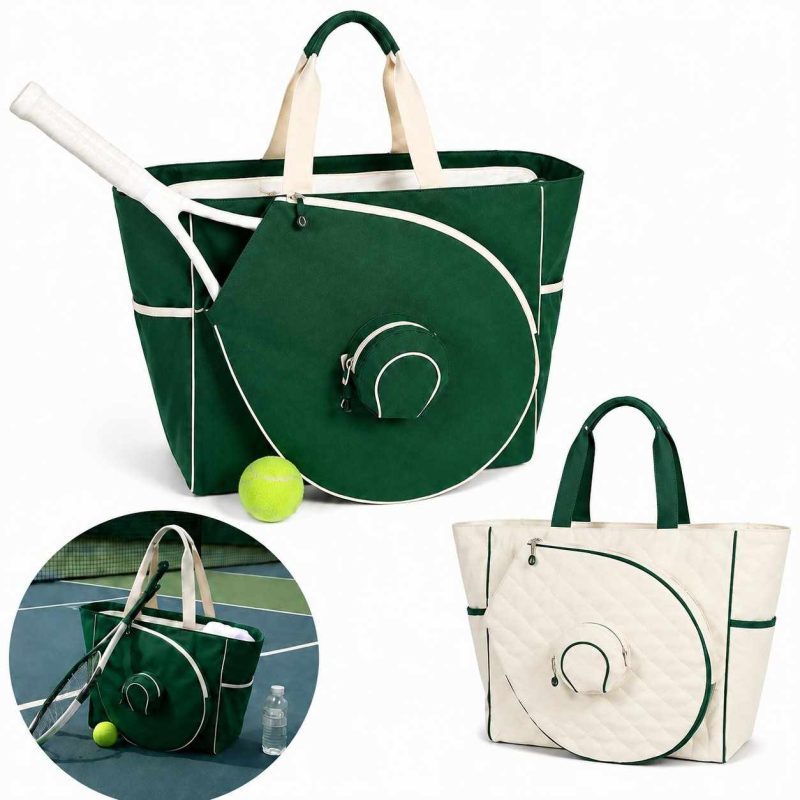 Custom Oxford Pickleball/Tennis Tote Bag with Padded Compartments with logo - 1