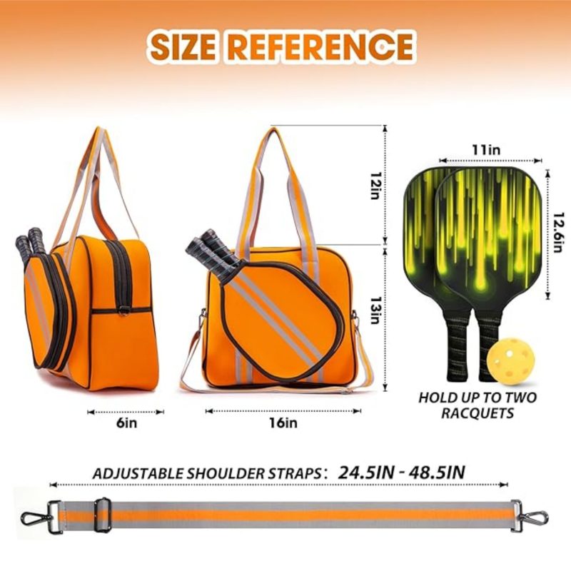 Custom Pickleball Tote Bag Pockets Paddle Storage Insulated Sleeve with logo - 2