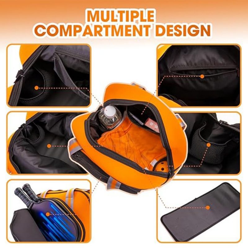 Custom Pickleball Tote Bag Pockets Paddle Storage Insulated Sleeve with logo - 4