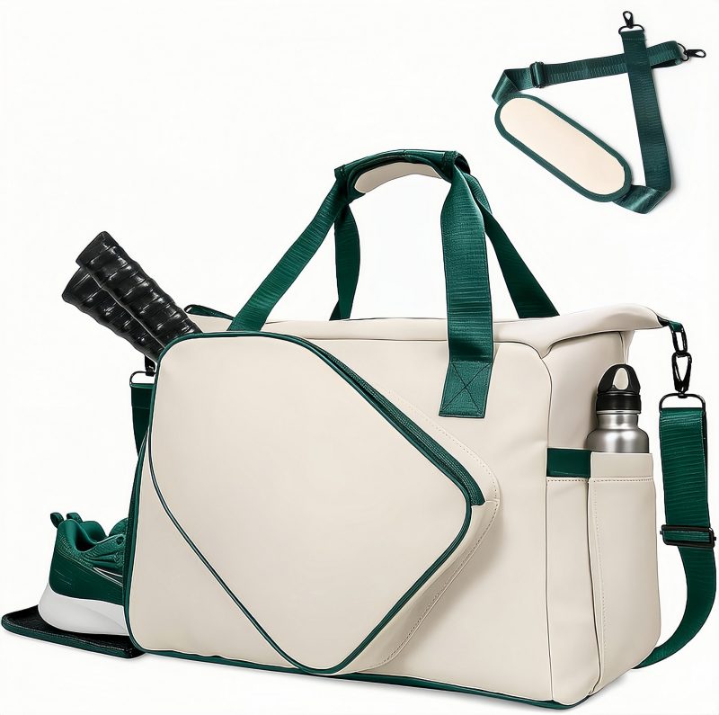 Custom Pickleball Tote Bag With Shoe Compartment And Paddle Storage with logo
