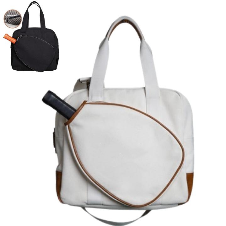 Custom Pickleball Tote Bag with Zipper & Adjustable Shoulder Strap with logo - 1