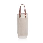Custom Pinot Jute Single Bottle Insulated Wine Bag with logo - 1