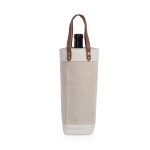 Custom Pinot Jute Single Bottle Insulated Wine Bag with logo - 4