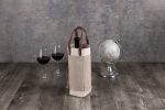 Custom Pinot Jute Single Bottle Insulated Wine Bag with logo - 5