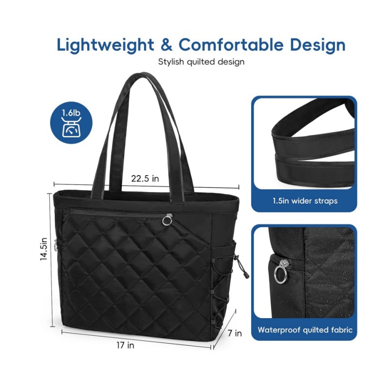 Custom Quilted Tennis & Pickleball Tote Bag Lightweight Waterproof with Extra Large Shoe Compartment with logo - 1