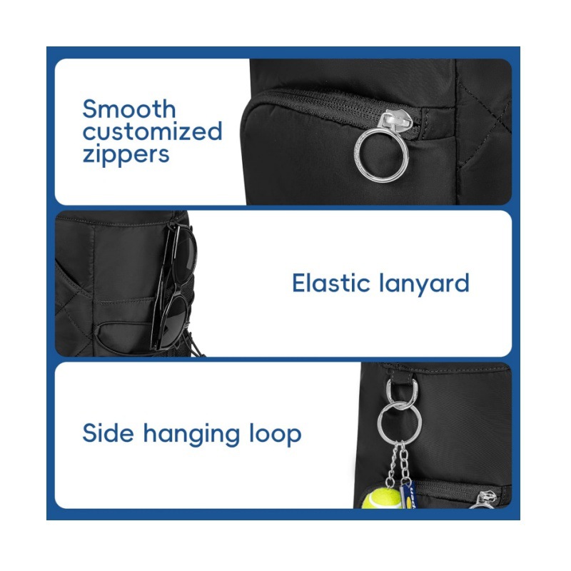 Custom Quilted Tennis & Pickleball Tote Bag Lightweight Waterproof with Extra Large Shoe Compartment with logo - 4