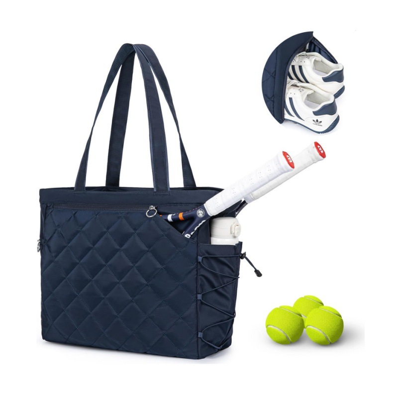 Custom Quilted Tennis & Pickleball Tote Bag Lightweight Waterproof with Extra Large Shoe Compartment with logo - 5