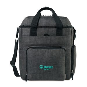 Custom Reagan Recycled rPETCarryall Tote - Charcoal Heather with logo