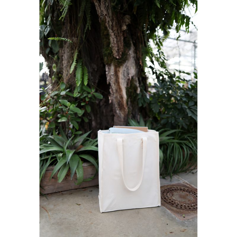 Custom Recycled Cotton Market Tote Bag - AWARE - Natural with logo - 5