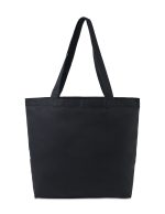 Custom Recycled Cotton Shopper Tote with Interior Pocket - AWARE - Black with logo - 1