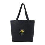 Custom Recycled Cotton Shopper Tote with Interior Pocket - AWARE - Black with logo