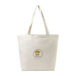 Custom Recycled Cotton Shopper Tote with Interior Pocket - AWARE - Natural with logo