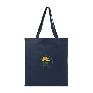 Custom Recycled Cotton Tote - AWARE - Indigo Denim with logo