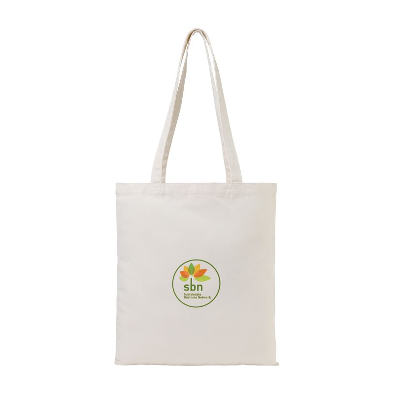 Custom Recycled Cotton Tote - AWARE - Natural with logo