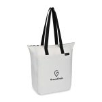 Custom Renew Recycled rPET Zippered Tote - AWARE - Cream with logo - 2